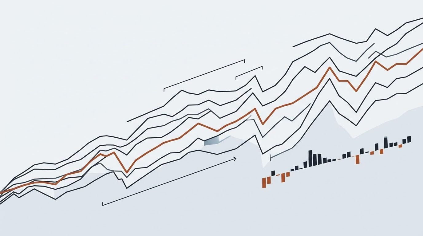 Vergleich mehrerer Beispiel-Indexlinien als Orientierung über den Gesamtmarkt